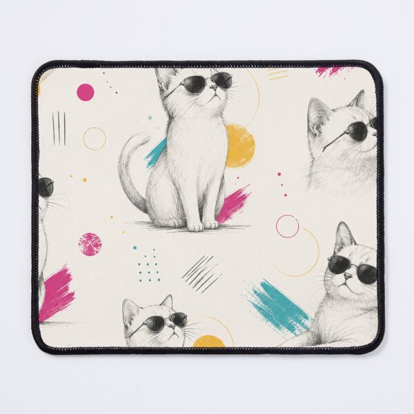 Item preview, Elegant Cat Pattern Collection – Modern Pencil Sketch Design | Seamless Cat Print for Everyday Style designed and sold by CallisC-Arts.