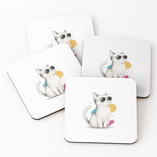 Item preview, Elegant Cat Pattern Collection – Modern Pencil Sketch Design | Seamless Cat Print for Everyday Style designed and sold by CallisC-Arts.