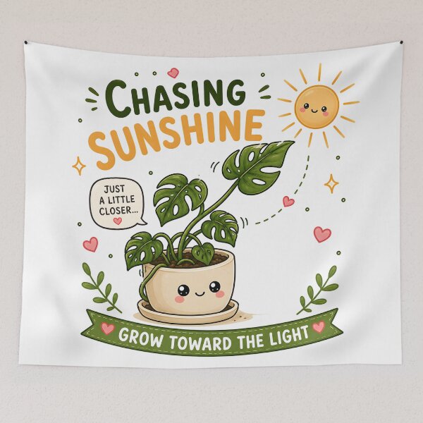 Item preview, Chasing Sunshine | Retro Houseplant Design | Vintage Botanical Gift designed and sold by Peace-of-mind.