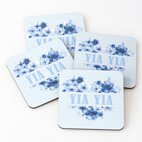 Item preview, Yia Yia– Blue Floral Heart Watercolor Illustration designed and sold by EmeraldeaArt.