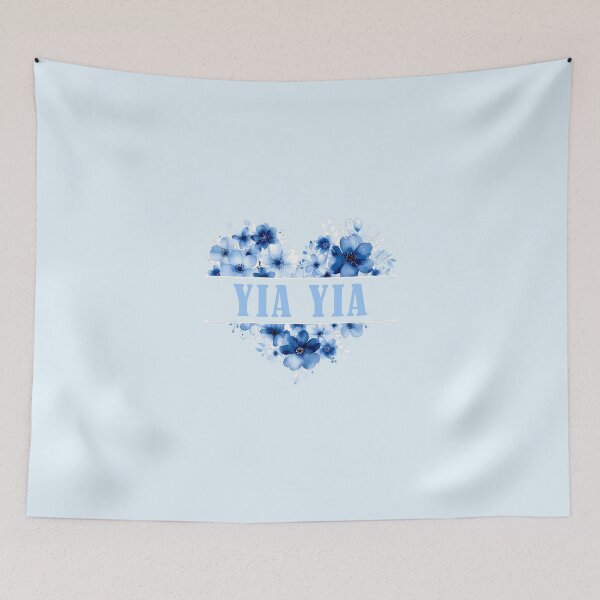 Item preview, Yia Yia– Blue Floral Heart Watercolor Illustration designed and sold by EmeraldeaArt.