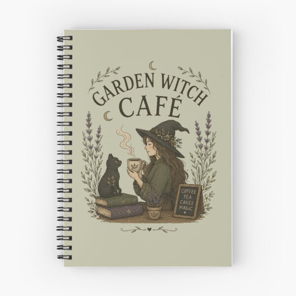 Item preview, Garden Witch Cafe Vintage Cottagecore Witch Coffee Lover Design designed and sold by Moonwoven Studio.