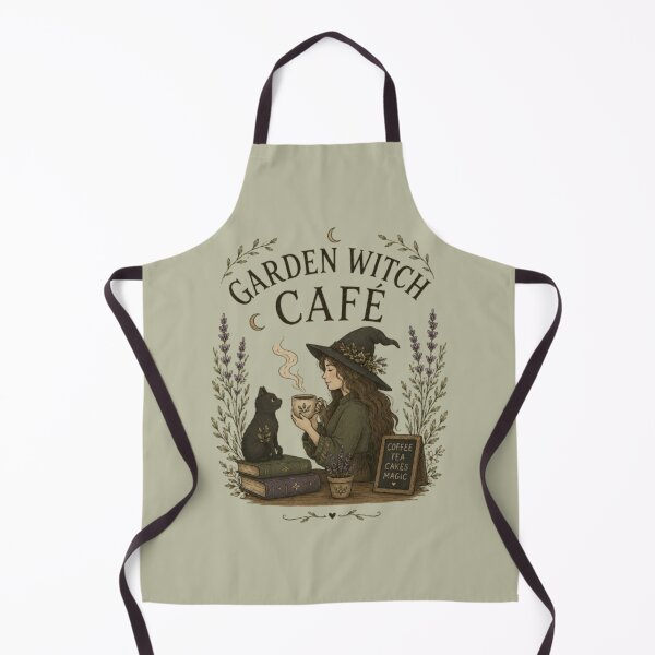 Item preview, Garden Witch Cafe Vintage Cottagecore Witch Coffee Lover Design designed and sold by Moonwoven Studio.