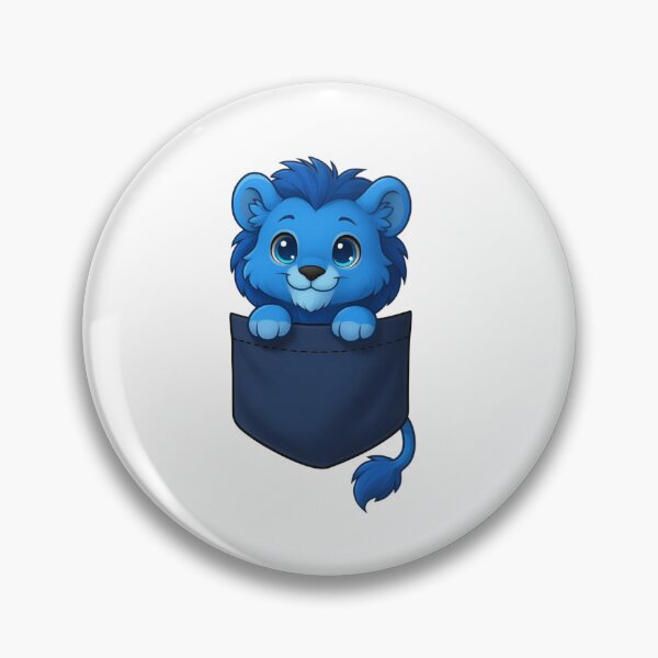 Item preview, Cute Blue Pocket Lion Cartoon Sticker designed and sold by ExploreAura Studio.