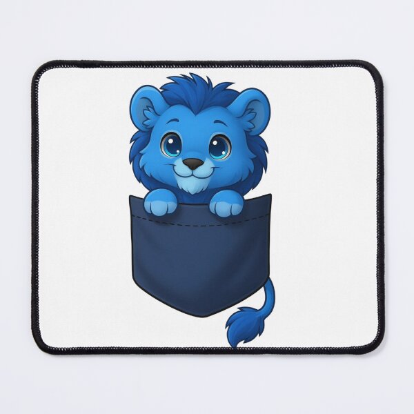 Item preview, Cute Blue Pocket Lion Cartoon Sticker designed and sold by ExploreAura Studio.