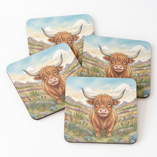 Item preview, Smiling Highland Cow designed and sold by Home Decor Art.