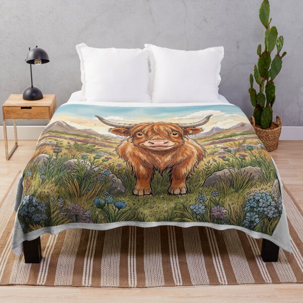 Aperçu de l'œuvre Smiling Highland Cow créée et vendue par Home Decor Art.