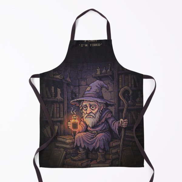 Item preview, I Cast Im Tired Funny Pixel Art Wizard Coffee designed and sold by Arobinoz.