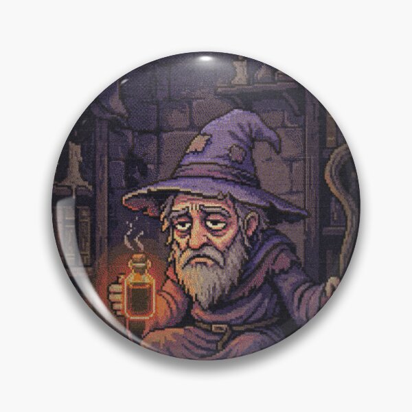Item preview, I Cast Im Tired Funny Pixel Art Wizard Coffee designed and sold by Arobinoz.