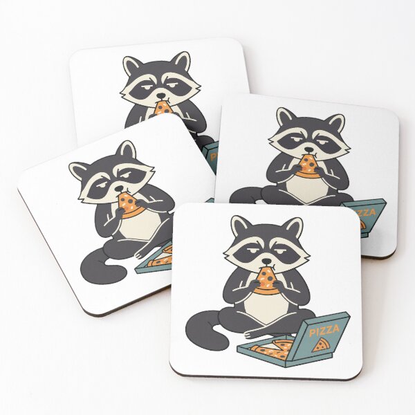 Item preview, A bored raccoon eats a pizza designed and sold by NbatsDesign.