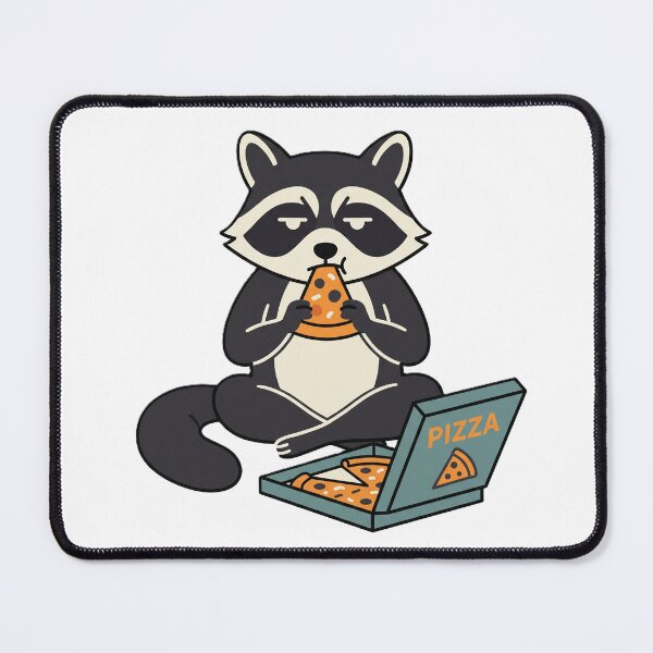 Item preview, A bored raccoon eats a pizza designed and sold by NbatsDesign.