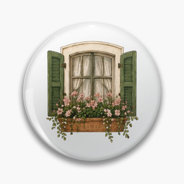 Item preview, Cozy Cottage Window with Flowers Sticker | Vintage Floral Window Aesthetic designed and sold by PopStickerLab22.
