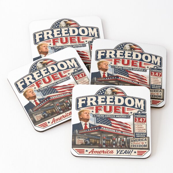 Item preview, Freedom Fuel – Patriotic America Gas Station Retro USA Eagle Political Parody designed and sold by RockyMemes.