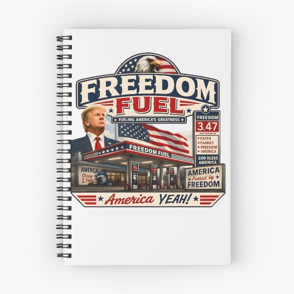 Item preview, Freedom Fuel – Patriotic America Gas Station Retro USA Eagle Political Parody designed and sold by RockyMemes.