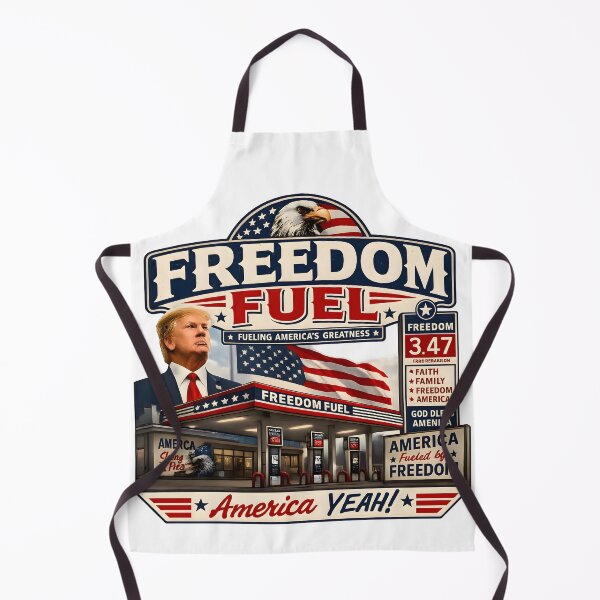 Item preview, Freedom Fuel – Patriotic America Gas Station Retro USA Eagle Political Parody designed and sold by RockyMemes.