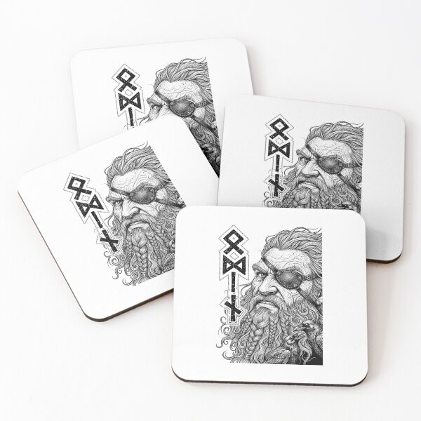 Item preview, Odin Viking Warrior God Runes Ravens Norse Mythology designed and sold by GrandeDuc.