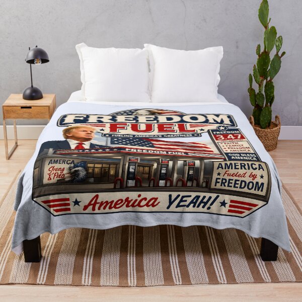 Item preview, Freedom Fuel – Patriotic America Gas Station Retro USA Eagle Political Parody designed and sold by RockyMemes.