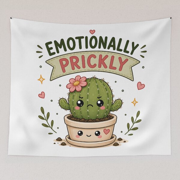 Item preview, Emotionally Prickly | Cute Kawaii Cactus Sticker | Funny Plant Lover Gift designed and sold by Peace-of-mind.