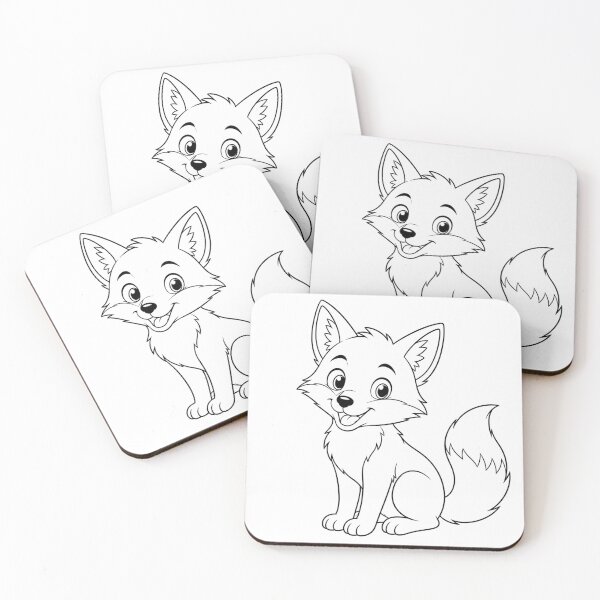 Item preview, Cute Baby Fox Coloring Page – Happy Cartoon Fox Line Art designed and sold by Krzepcia.