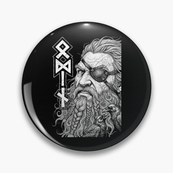 Item preview, Odin Viking Warrior God Runes Ravens Norse Mythology designed and sold by GrandeDuc.