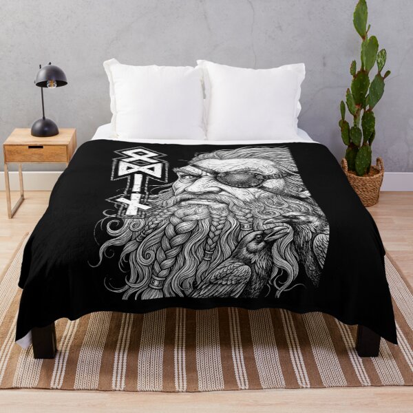 Item preview, Odin Viking Warrior God Runes Ravens Norse Mythology designed and sold by GrandeDuc.