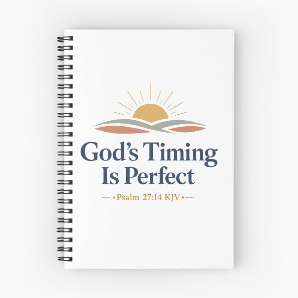 Item preview, God’s Timing Is Perfect – Psalm 27:14 KJV Sunrise Christian Encouragement designed and sold by FaithThroughEverySeason.