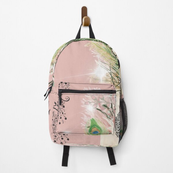 Item preview, Elegant Peacock Pampas Grass on Blush Pink designed and sold by Extremeallie.