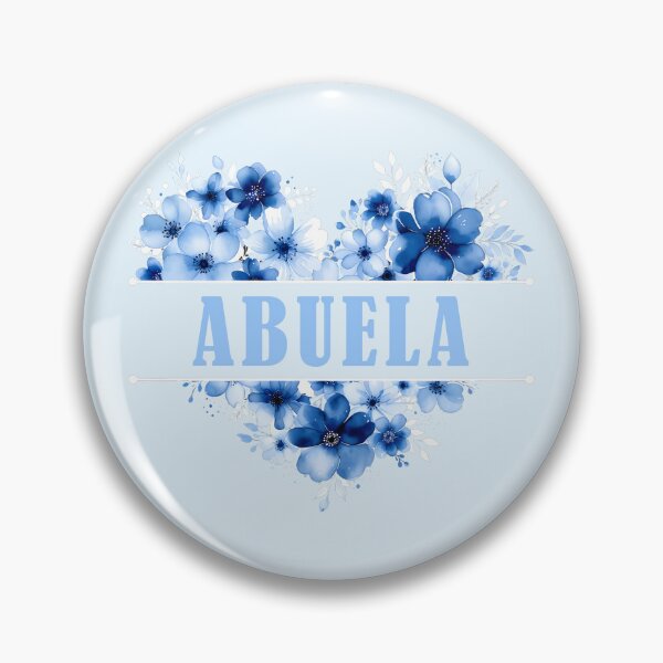 Item preview, Abuela – Blue Floral Heart Watercolor Illustration designed and sold by EmeraldeaArt.