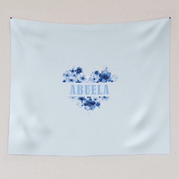 Item preview, Abuela – Blue Floral Heart Watercolor Illustration designed and sold by EmeraldeaArt.