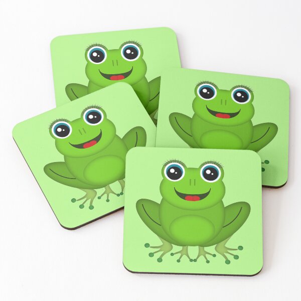 Item preview, Cute Green Frog with Eyelashes Chibi Cartoon Art designed and sold by SolutionsArt.