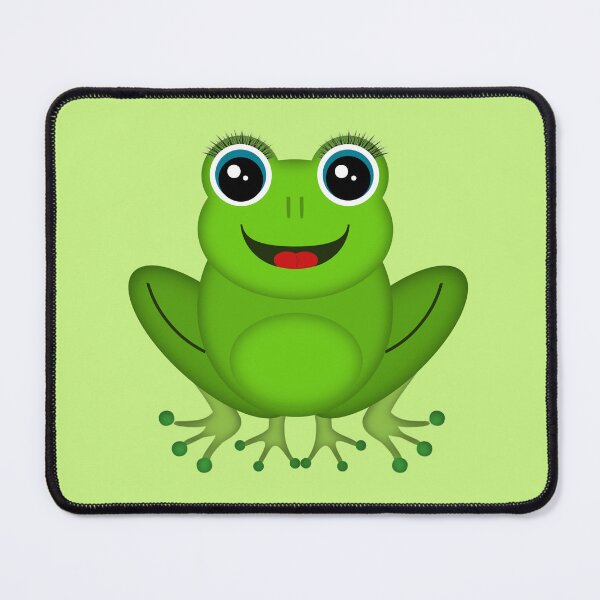 Item preview, Cute Green Frog with Eyelashes Chibi Cartoon Art designed and sold by SolutionsArt.