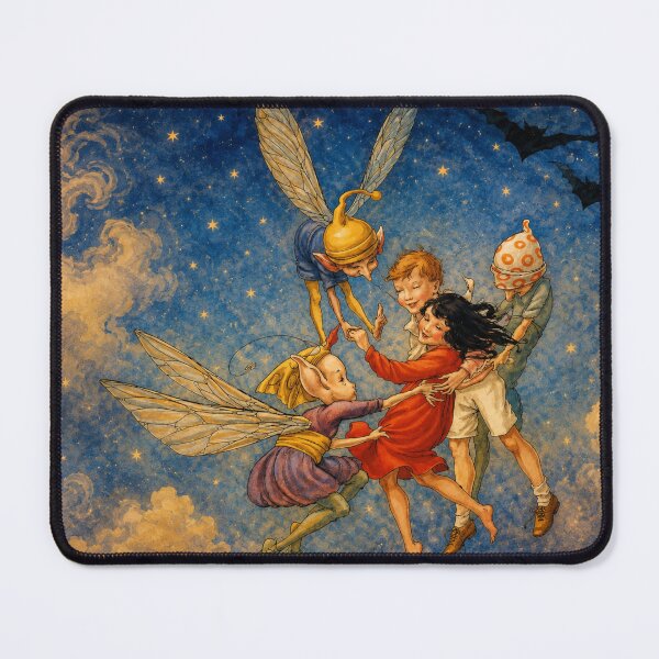 Item preview, Fairy Flight Art Nouveau Children Illustration for Dreamy Fantasy Lovers designed and sold by RickE.