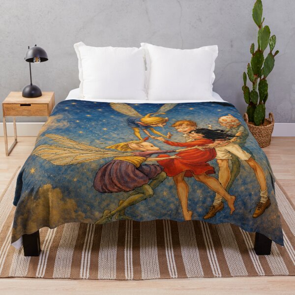 Item preview, Fairy Flight Art Nouveau Children Illustration for Dreamy Fantasy Lovers designed and sold by RickE.