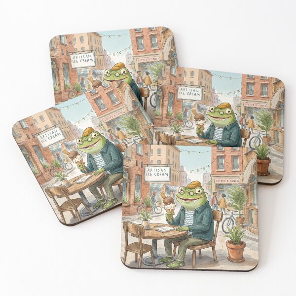 Item preview, Professor Frog Eating Ice Cream Cone designed and sold by Home Decor Art.