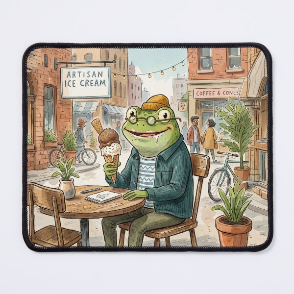 Item preview, Professor Frog Eating Ice Cream Cone designed and sold by Home Decor Art.