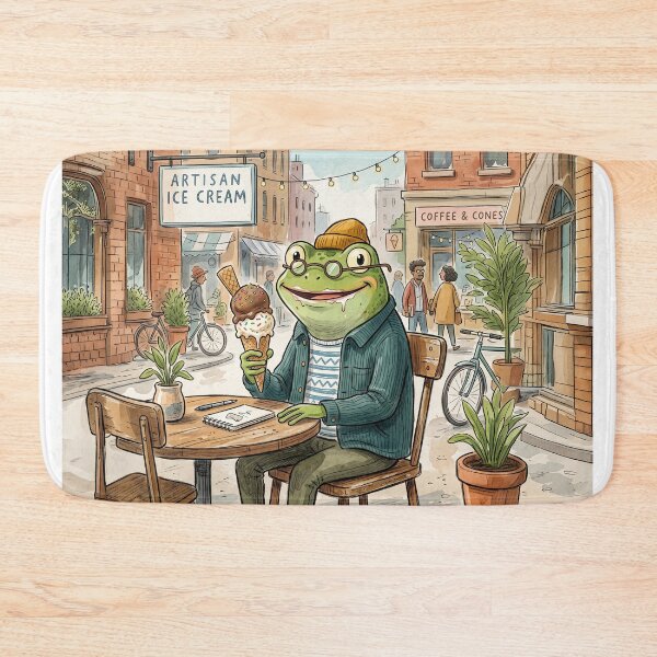 Item preview, Professor Frog Eating Ice Cream Cone designed and sold by Home Decor Art.