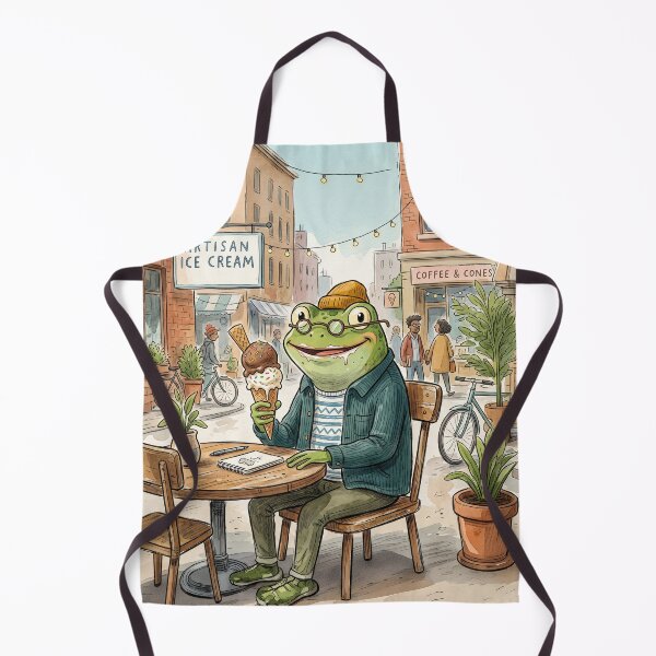 Item preview, Professor Frog Eating Ice Cream Cone designed and sold by Home Decor Art.