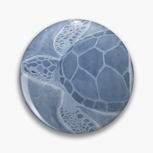 Item preview, Blue Monochrome Sea Turtle Illustration  designed and sold by mimis-xo.
