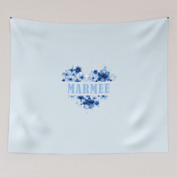Item preview, Marmee – Blue Floral Heart Watercolor Illustration designed and sold by EmeraldeaArt.