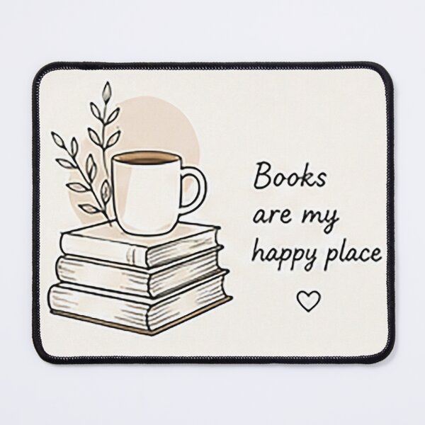 Item preview, Books Are My Happy Place | Minimal Coffee & Book Lover Line Art designed and sold by Sara-Ai.