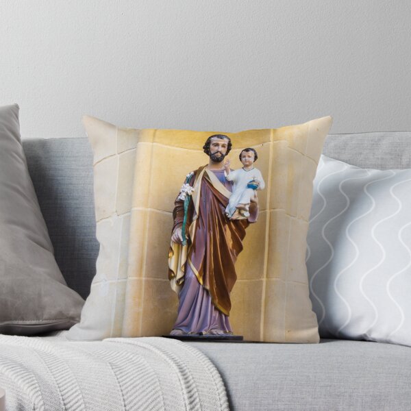 Item preview, Saint Joseph Statue Holding Baby Jesus In Church Niche Religious Catholic Sculpture Of Faith And Devotion designed and sold by Nmallia.