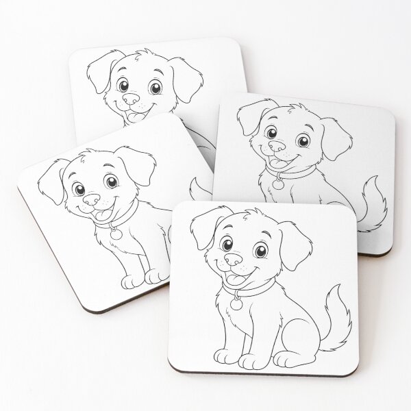 Item preview, Cute Puppy Coloring Page – Happy Cartoon Dog Line Art designed and sold by Krzepcia.