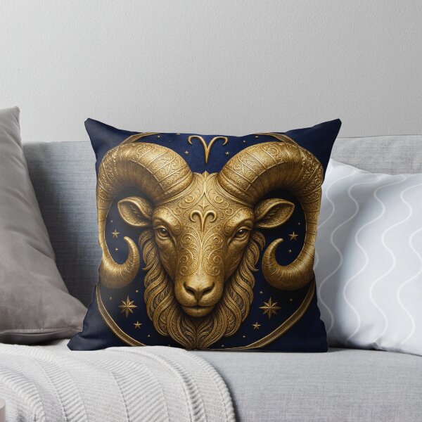 Artikelvorschau, Goldenes Widder-Symbol – Luxuriöses Astrologie-Metalldesign entworfen und verkauft von Jandedan.