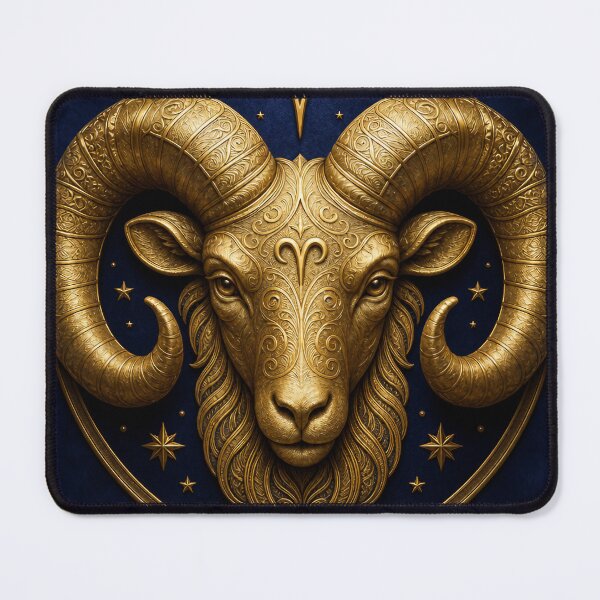 Item preview, Aries Zodiac Gold Ram Symbol – Luxury Astrology Metallic Design designed and sold by Jandedan.