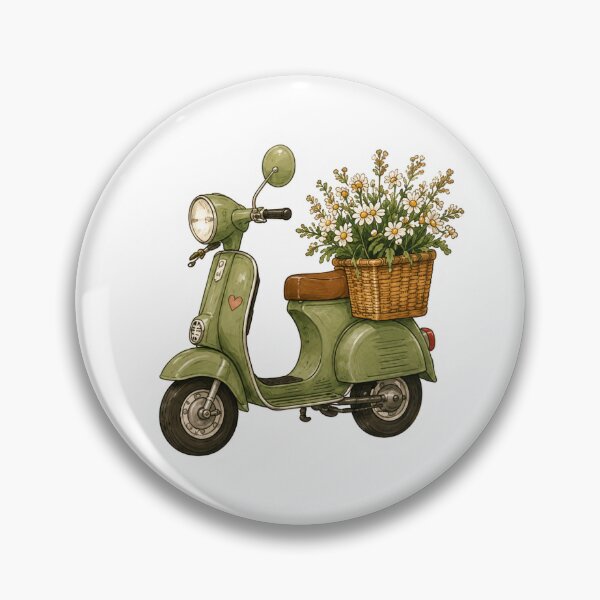Item preview, Vintage Floral Scooter Sticker | Cottagecore Vespa Aesthetic designed and sold by PopStickerLab22.