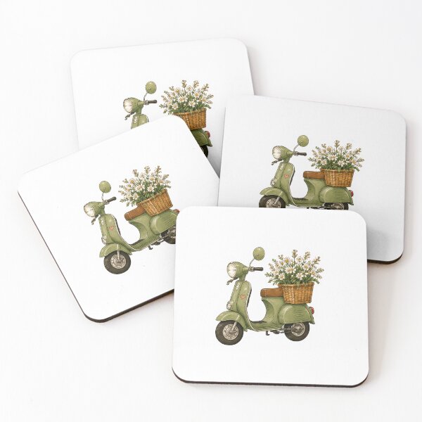 Item preview, Vintage Floral Scooter Sticker | Cottagecore Vespa Aesthetic designed and sold by PopStickerLab22.