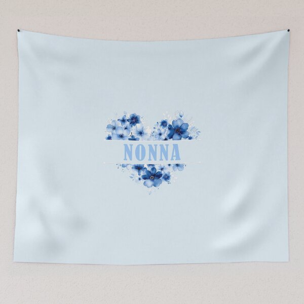Item preview, Nonna – Blue Floral Heart Watercolor Illustration designed and sold by EmeraldeaArt.