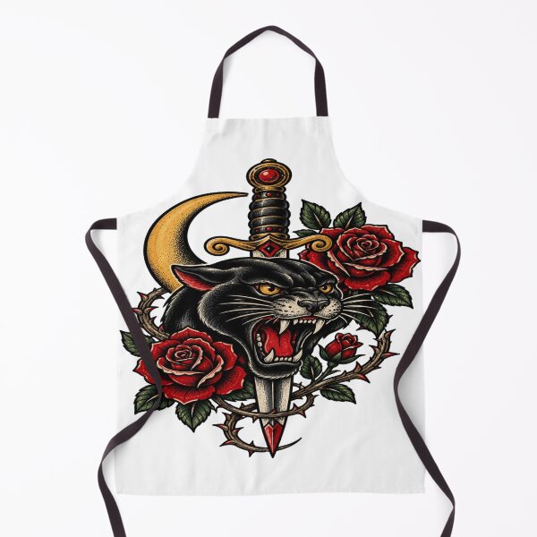 Item preview, Vintage Black Panther Dagger and Red Roses Gothic Artwork designed and sold by StickersHul.