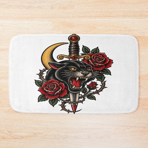 Item preview, Vintage Black Panther Dagger and Red Roses Gothic Artwork designed and sold by StickersHul.