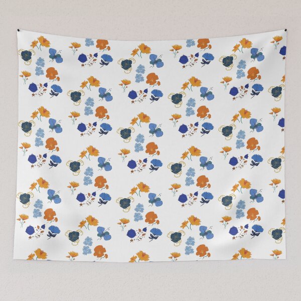 Item preview, Minimalist Wildflowers Line Art - Colorful Botanical Floral Pattern designed and sold by DreamyBrushArt.
